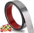 Flexible Self Adhesive Metal Strip for Magnet, Strong Peel and Stick Ferrous Tape Roll with 50pcs Magnets for Workshop, Office, School and Home Decoration (Shiny Silver, 16.4ft x 1.6inch)