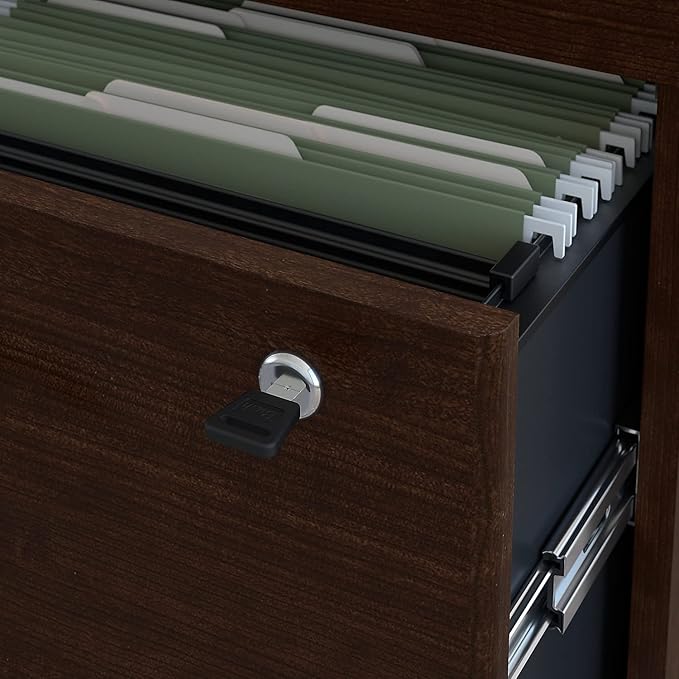 Bush Business Furniture Series C 72W Bowfront RH U-Station with 2-Drawer Lateral File