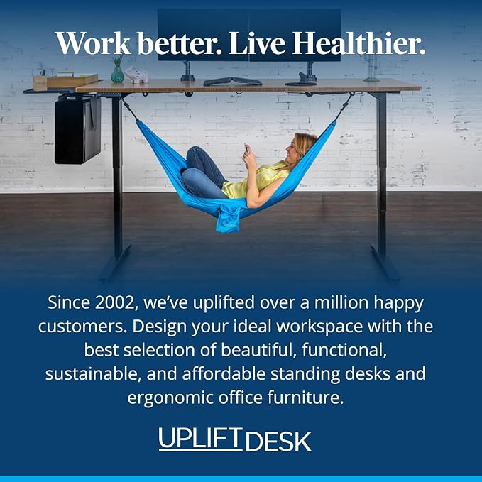 Uplift Desk Under Desk Hammock – Hammock for Office, Ergonomic Office Supplies Perfect for Rest & Relaxation, Durable and Easy to Use (Gray)