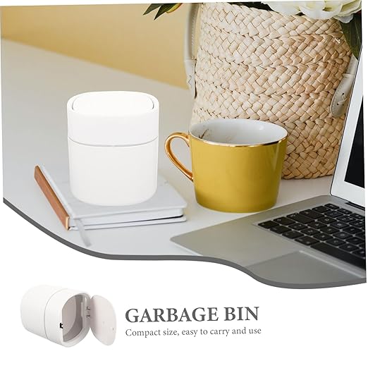 Press Cover Trash Can Garbage Bin for Kitchen Pp Material for Living Room Office Compact