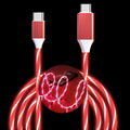 USB C to USB C Cable 3A Light Up C to C Cable LED C to Type C Fast Charging Cord for Samsung Galaxy S23 S22 S21 S20 Ultra, i-Phone 15 Pro Max Plus, iPad mini Pro Air(6.6FT,Red)