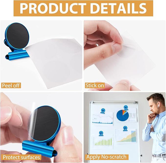8 Pack Refrigerator Magnets Fridge Magnets Magnetic Clips Perfect for Refrigerator Whiteboard Magnets Photo Displays Home School Use Heavy Duty Magnetic Clips (Blue)