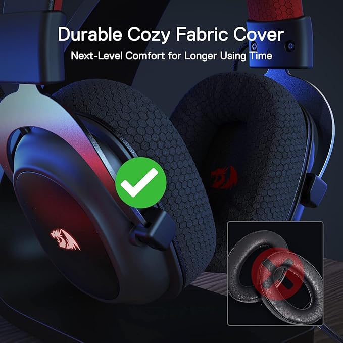 Redragon H510 PRO 3-Mode RGB Gaming Headset - 7.1 Surround Sound - 53MM Audio Drivers in Memory Foam Ear Pads w/Durable Fabric Cover- Multi Platforms Headphone - USB Powered for PC/PS4/NS