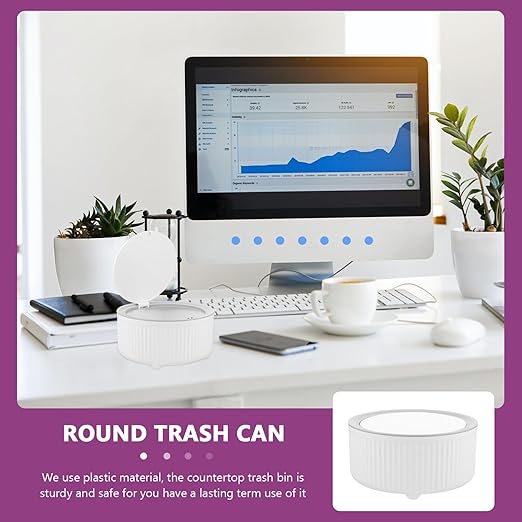 Uonlytech Desktop Trash Bin Slim Garbage Can for Bedroom Living Room and Dorm Cute Kawaii Design Easy to Basket for Spaces