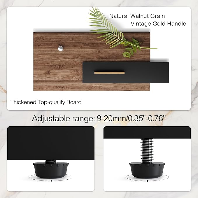 ModernMate Wood Bookcase with 2 Drawers and Doors, 8 Storage Cubes, 73.3" Tall Bookshelf, Modern Bookcases, Wooden Bookshelves for Home and Office, Living Room, Study, Black Walnut