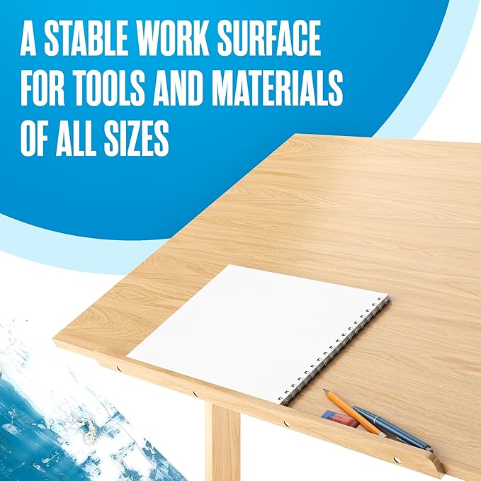 Houseables Portable Drafting Table, Artist Table, Drafting Desk, Artist Desk, Architect, Painting, Blueprint, Blue Print, Plan, Drawing, Art, Architectural, Adults, Dibujo, Wood, Adjustable, 36" x 24"
