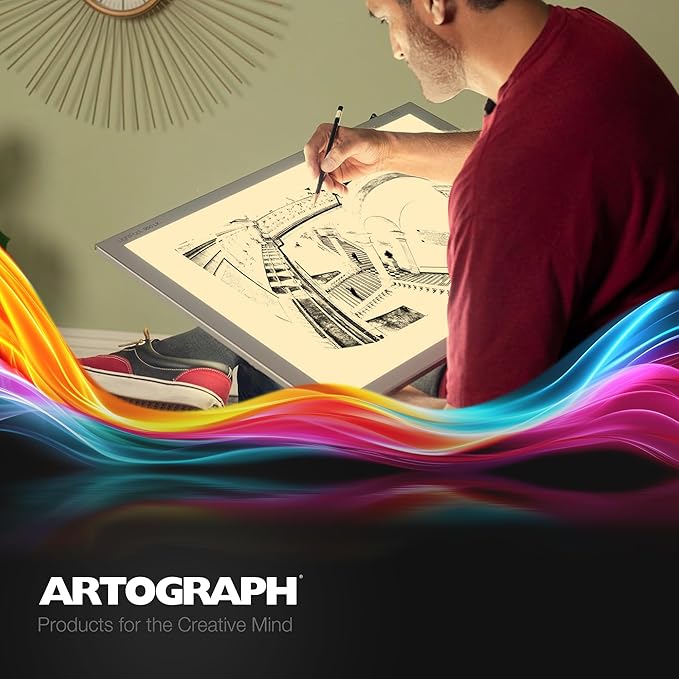 Artograph LightPad 950 LX Thin Dimmable 24x17 Inch Artist Light Box with UV Free LED Light for Tracing, Drawing, and Patterns, Silver