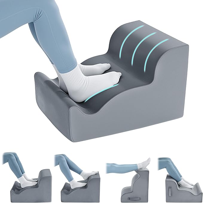 BALAPET Ergonomic Foot Rest Under Desk, Large Leg Rest for Desk with High Density Foam, Office Foot Stool for Chair, Multi-Use Leg Elevation Support Cushion for Work, Gaming, Sofa Relaxation(Gray)