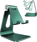 CreaDream Adjustable Cell Phone Stand, Phone Stand, Cradle, Dock, Holder, Aluminum Desktop Stand Compatible with Phone 13 12 11 Pro Max Charging, Accessories Desk, All Mobile Phones, Midnight Green