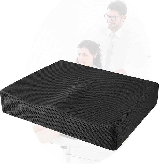 Extra Large Seat Cushion: Office Chair Cushion, Memory Foam Seat Cushion for Tailbone, Sciatica, Lower Back Pain Relief Butt Pillow for Car, Office Chair, Wheelchair