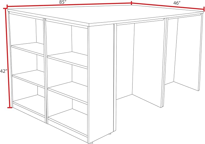 Regency Legacy Stand Up 2 Desk/Storage Cabinet/Lateral File Quad with Bookcase End- Ash Grey
