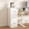 3 Drawer File Cabinet with Lock, Vertical Filing Cabinets for Home Office, Heavy Duty File Cabinet, Metal Storage Cabinets for Letter/Legal/A4/F4 Size Assembly Required, White
