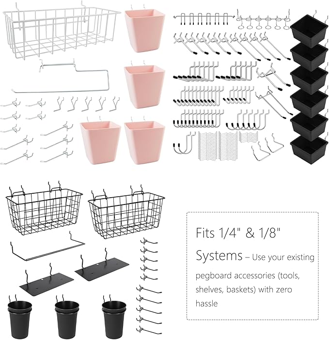 ARTAWEIN Pegboard Organizer - Craft Peg Board, Nursery Storage, Wall Organizer and More, Comes with 1 x Free Shelf Fits Most 1/4" and 1/8" Pegboard Accessories (Mint Green)