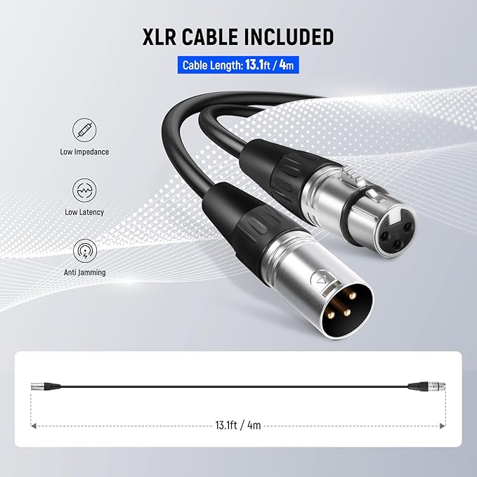 NEEWER NW-040 Cardioid Dynamic Microphone with XLR Cable, Rigid Metal Shell, Cleaning Cloth, Unidirectional Pickup Mic for Musical Instruments Voice Public Speech Podcast Singing PC Gaming Streaming