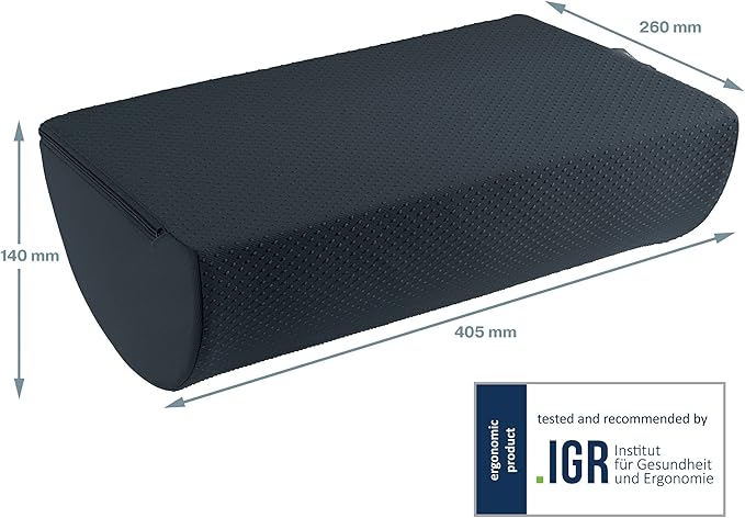 Leitz Desk Foot Rest, Adjustable Leg & Knee Support, Suitable for The Home Office, Relieves Shoulder & Back Ache, Made from Foam with A Fabric Cover, Ergo Cosy Range, Velvet Grey, 53710089
