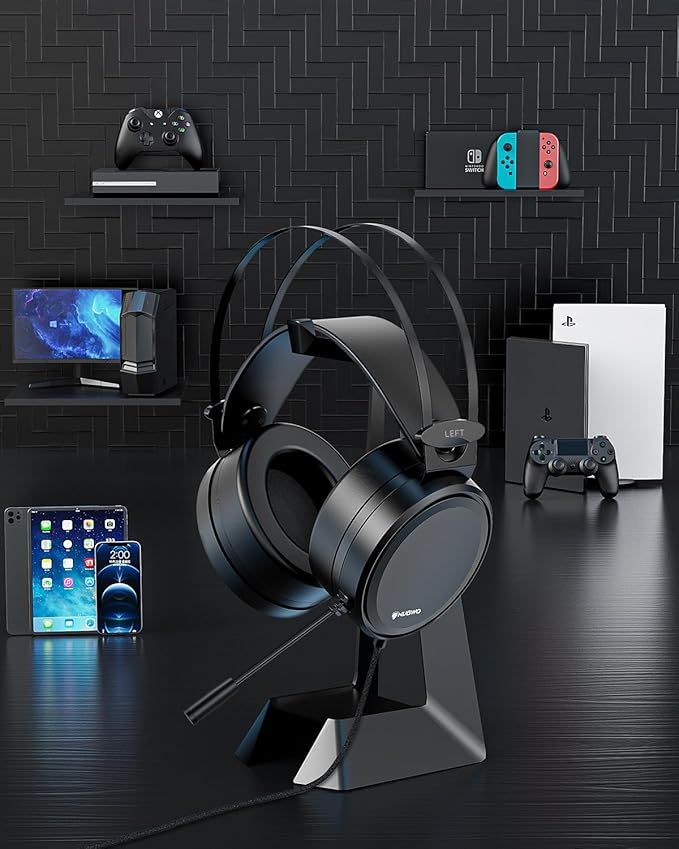 NUBWO Gaming headsets PS4 N7 Stereo Xbox one Headset Wired PC Gaming Headphones with Noise Canceling Mic, Over Ear Gaming Headphones for PC/MAC/PS4/PS5/Switch/Xbox one (Adapter Not Included)