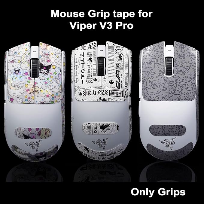 Grip Tape for Razer Viper V3 Pro & V4 Pro - Anti-Slip,Enhanced Control, Sweat Resistance,Improves FPS Gaming Grip & Mouse Protection [Pre-Cut] BloodX