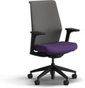 HON Cipher Mesh Office Chair, Standard Cylinder, Height Adjustable Arms, Office Chair with Lumbar Support, Black Mesh, Black Frame, Iris
