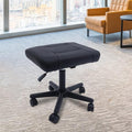 Home Office Footrest Stool Under Desk Adjustable Height Ergonomic Foot Stool with Wheels 360 Rolling Footrest (Black)