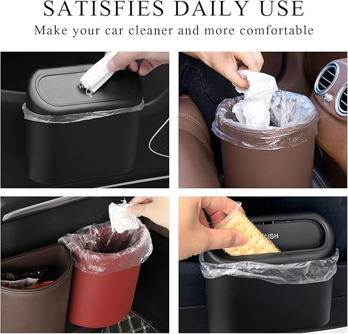 Yourkar 2Packs Trash Liner Refills (60 Count), Watertight Thickened Mini Trash Can Bags, Transparent Desktop Trash Bin Liners Garbage Bags for Cars Office Home, Car Accessories