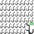 Colorstorm Pegboard Hooks Kit 500PKS Pegboard J Hook Assortment Black Peg Hooks (500 PK, Black)