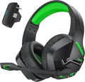 BINNUNE Wireless Gaming Headset for Xbox Series X/S, Xbox One, PS5, 120H Ultra-Long Battery, Bluetooth 5.3 Gaming Headphones with Noise-Canceling Mic, Comfortable Over-Ear Headphones,Green
