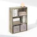 Furinno Simple Book Shelf, 3-Tier Bookshelf, Storage Shelves Bookcase, 9.7 x 23.7 x 31.5, for Living Room, Bedroom, Home Office, Sonoma Oak