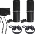 Zoom ZDM-1 Dynamic Microphone + On Stage Broadcast/Webcast Boom Arm + Stereo Headphones + Cleaning Cloth (2 Person Mic Bundle)