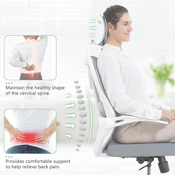 balmstar Ergonomic Office Chair Desk Chair - Mesh Computer Chair with 360° Swivel Wheels, Adjustable 90-130° Recline & Lumbar Support for Home Office, Supports up to 350lbs
