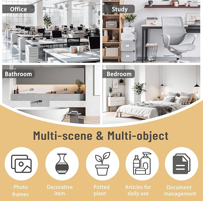 YIGANG Desk Shelf Organizer, 3-Tier Desktop Bookshelf for Computer Desk, Small Tabletop Hutch Storage Rack, Wood Office Supplies Organizer for Dorm, Home & Student (29 Inch Wide)，White