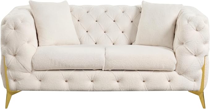 Contempo 2Pc Modern Living Room Set Made with Wood in Cream