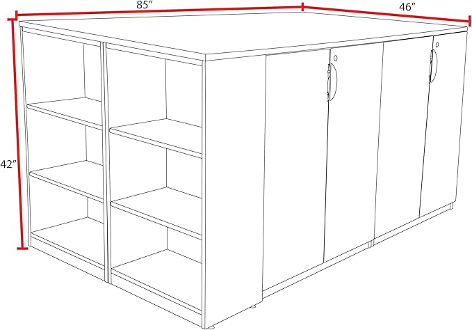 Regency Legacy Stand Up 2 Storage Cabinet/Lateral File/Desk Quad with Bookcase End- Ash Grey
