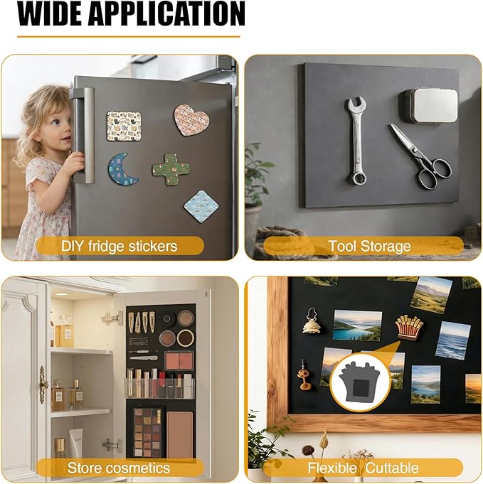 80Mil Magnetic Sheets with Adhesive 8.5" x 11",Self Sticky Letter Size Sheet Anisotropic Magnet,Peel and Stick for Heavy Duty Projects (1 PCS)