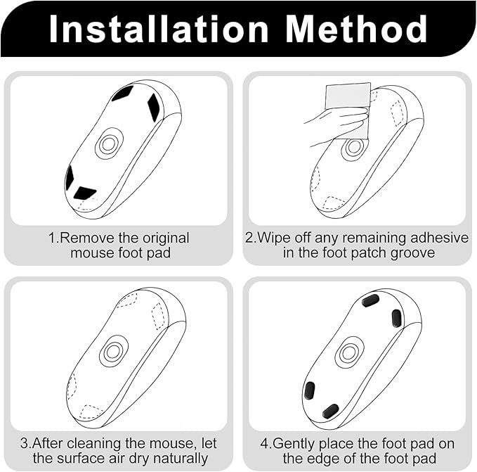 160 Dot Mouse Skates, Universal Glass Mouse Skates for Gaming Mice, Custom Glide and Control Dots for Esport Players, Smooth Movement on Cloth and Glass Mouse Pads (Black & White)