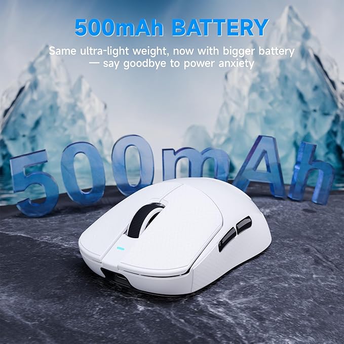 ATTACK SHARK X8 Plus Wireless Gaming Mouse,55g Ultra-Lightweight Wired/BT/2.4GHz Wireless Programmable Mouse,1K Polling Rate,PixArt PAW3395PRO Sensor,40K DPI,Gamer Mice for PC/Win/Mac/Big Hand(White)