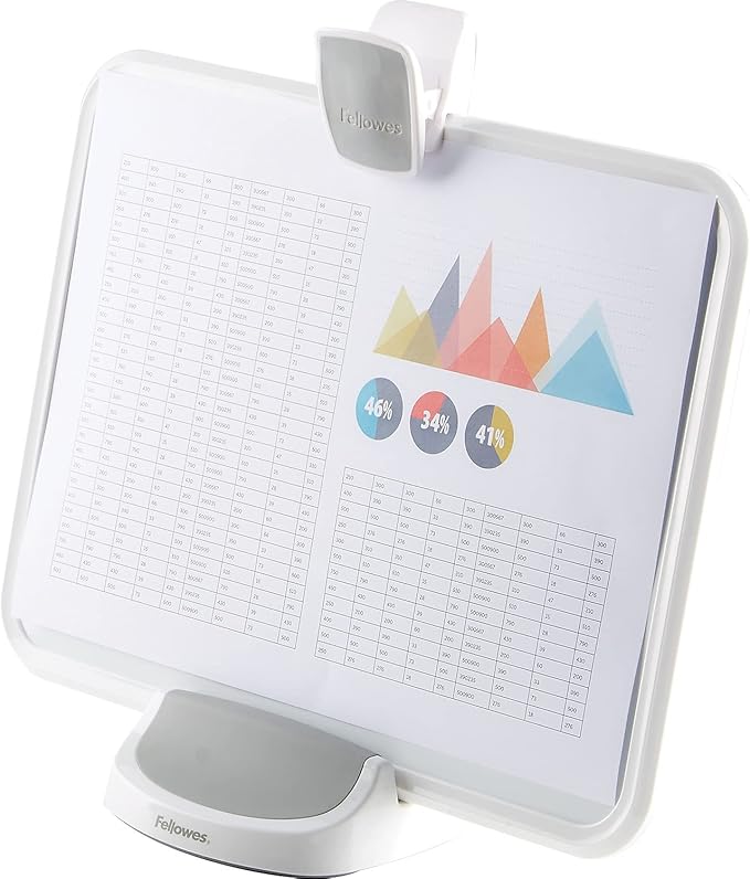 Document lift with dry erase surface, 15-sheet capacity, White/Gray