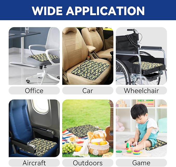 Seat Cushion for Long Sitting Hours on Office & Home Chair, with 3D Non-Slip for Office Chair Cushions, Car Seats, Airplane Seat, Wheelchair, Desk Chair,Cushion Lab, Long Trips (Green)