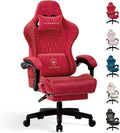 GTPLAYER Gaming Chair with Speakers, Video Game Chairs with Footrest, PC Gamer Chairs for Adults - Padded High Back Ergonomic Reclining Silla Gamer, Linkage Armrest, Ace Pro, Cherry Red（Velvet）