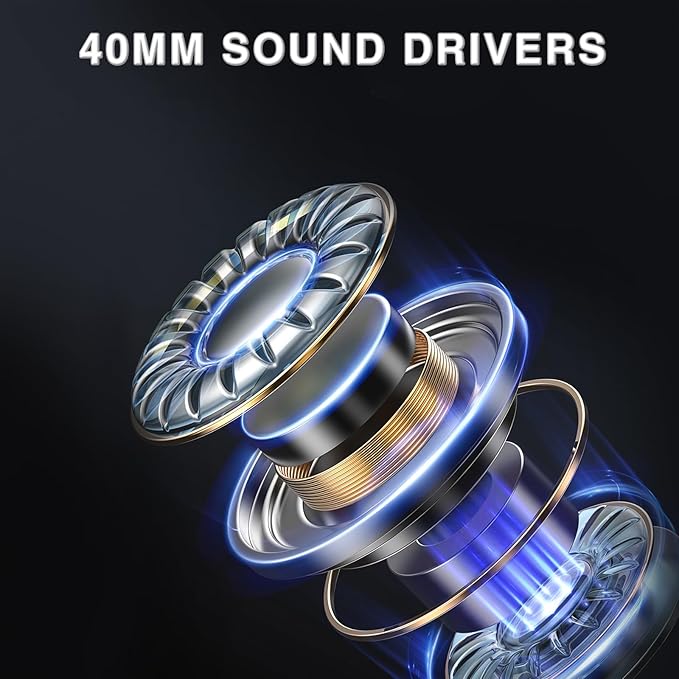 AULA G7 Wireless Gaming Headset with Detachable Noise Canceling Mic, 40mm Driver, BT5.3 Gaming Headphones with RGB Light, 10ms Latency, 60Hr Battery, PC Gaming Headset for PS5,PS4, Switch,Xbox,PC