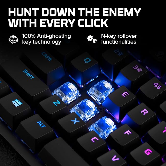 HyperX Alloy Origins Core Mechanical Gaming Keyboard PBT Keycaps Tenkeyless TKL Blue Switch Clicky LED RGB Backlight Playstation Xbox Licensed for PC, PS5, PS4, Xbox Series X|S, Xbox One, Desk Setup