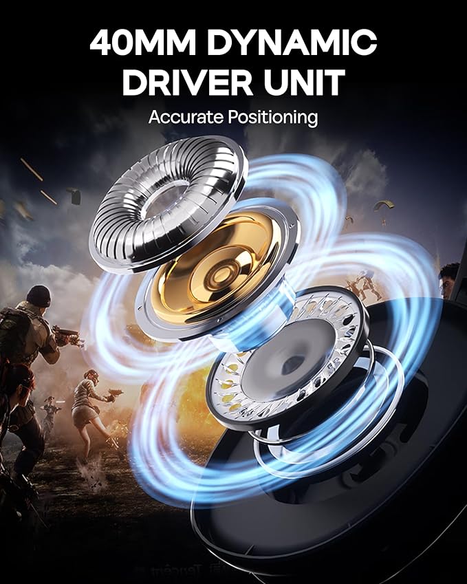 EPOMAKER X Aula G7 Pro Wireless Gaming Headset, Dual Mode BT5.3 & 2.4GHz, 7.1 Surround Sound, 80+ Hour Battery, RGB Light, with Noise Canceling Mic for PS5, PS4, Switch, PC (White)