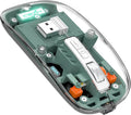 A.JAZZ Wireless Bluetooth5.1&2.4G Mini Lightweight Mouse,Transparent Clear Cool,Rechargeable Silent Computer Mice,Nano USB C Receiver,LED Battery Magic Silm for Office/PC/Mac/Laptop/Apple/ipad(Green)