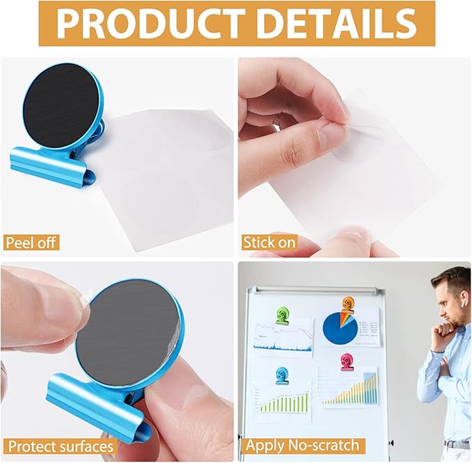 8Pack Refrigerator Magnets Magnetic Clips Fridge Magnets-Scratch Free Heavy Duty Magnetic Clips Perfect for Classroom, Teacher,Locker, Note List Photo Displays Must Haves(Colorful)