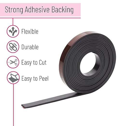 Mr. Pen- Flexible Magnetic Tape, 1/2 Inch x 10 Feet, Magnetic Strip, Magnets with Adhesive Backing, Magnetic Strips with Adhesive Backing, Magnet Tape, Magnetic Tape Roll, Adhesive Magnetic Strips.