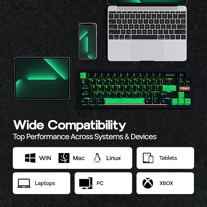 EPOMAKER Galaxy68 QMK/VIA Wireless Mechanical Keyboard, Anodized Aluminum, TOP/Gasket, 6000mAh, RGB Side/Backlight, 65% Gaming Keyboard with Hot-Swap Creamy Switch (Black, Wisteria Linear Switch)