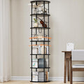 ALLSTAND 6 Tier Rotating Bookshelf, 360 ° Display Stackable Spinning Bookshelf Tower, Corner Bookshelf Tall Floor Standing Swivel Bookcase Narrow Storage Organizer for Bedroom, Living Room, Black