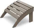 IVY&LANE Outdoor Adirondack Ottoman | Folding | HDPE Wood Grain | Desert Brown | All Weather | Waterproof Patio Footrest for Adirondack Chair | Poly Lumber Foot Rest for Deck Backyard