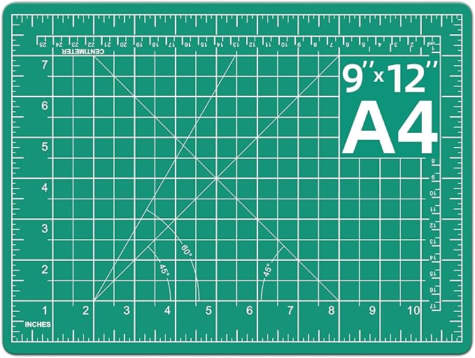 DIYSELF Cutting Mat 9in×12in, Cutting Mats for Crafts, Self Healing Cutting Mat A4, Cutting Mats Double Side for Sewing, Fabric, Quilting, Craft Mat for Desktop, Matting & Mounting Materials