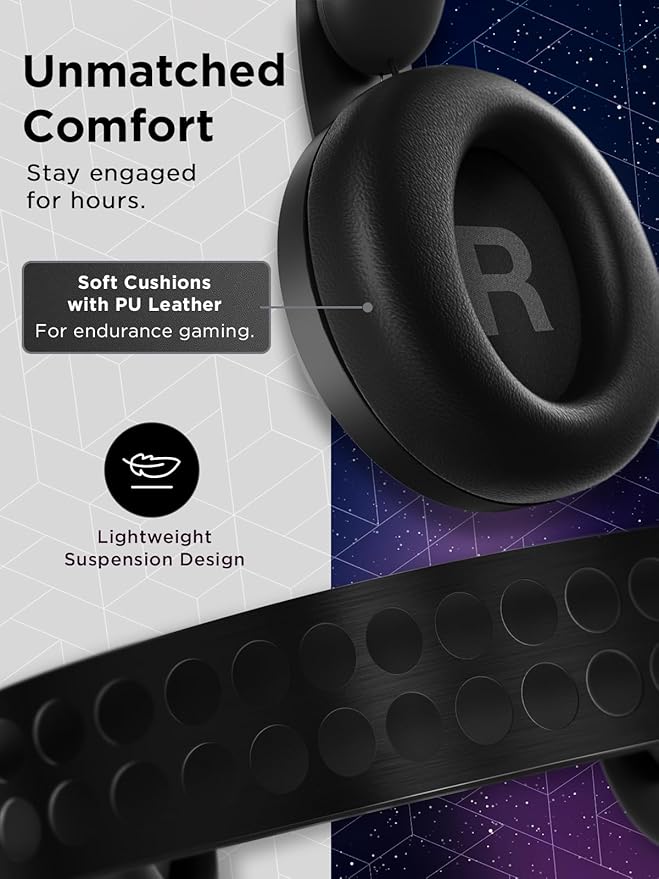 Lenovo Legion H500 PRO 7.1 Surround Sound Gaming Headset, Noise-Cancelling Mic, Memory Foam & PU Leather Earcups, Stainless Steel Headband, PC, PS4, Xbox One, Nintendo Switch, GXD0T69864, Black
