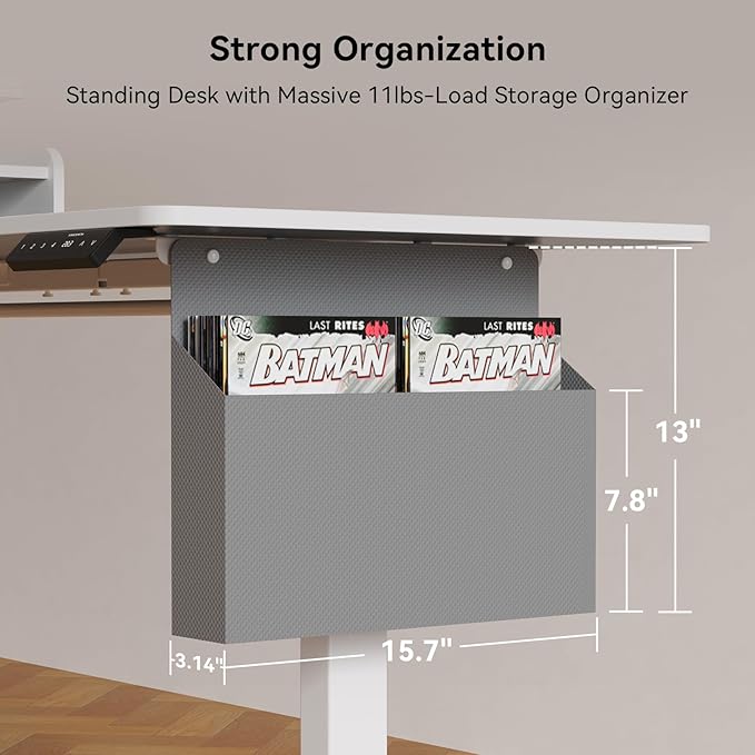 WALKINGDESK 63 Inches Height Adjustable L Shaped Standing Desk with 2 Drawers and Keyboard Tray, Electric Sit to Stand Home Office Comupter Table, Ergonomic Corner Gaming Desk, White